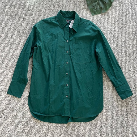 Banana Republic Tops - NWT Banana Republic Dark Teal Button Down Shirt Size M 100% cotton